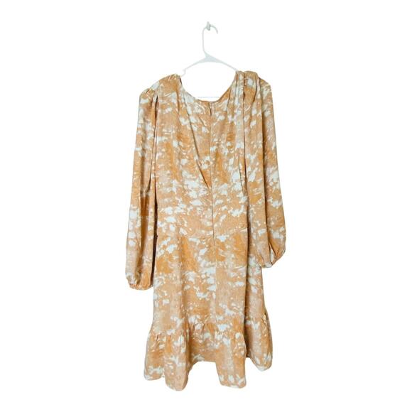 Fashion To Figure Womens Ruffle Balloon Long Sleeve Belted Mini Dress Yellow 4 - Picture 4 of 9